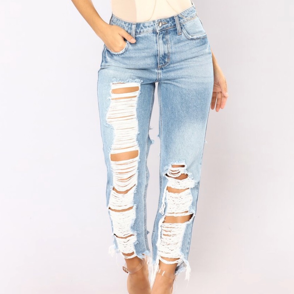 Distressed jeans